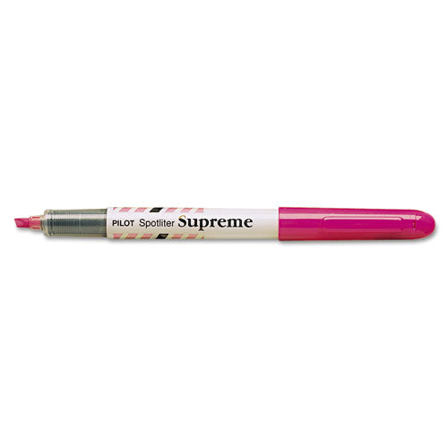 Pilot Spotliter Supreme Highlighter, Fluorescent Pink Ink, Chisel Tip, Pink-White Barrel 16005