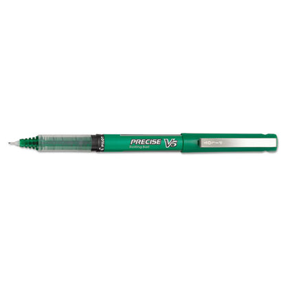 Pilot Precise V5 Roller Ball Pen, Stick, Extra-Fine 0.5 mm, Green Ink, Green Barrel, Dozen 25104