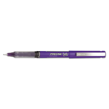 Pilot Precise V5 Roller Ball Pen, Stick, Extra-Fine 0.5 mm, Purple Ink, Purple Barrel, Dozen 25106