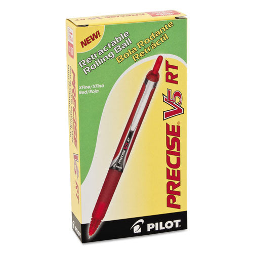 Pilot Precise V5RT Roller Ball Pen, Retractable, Extra-Fine 0.5 mm, Red Ink, Red Barrel 26064