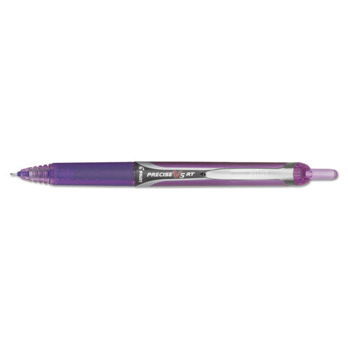 Pilot Precise V5RT Roller Ball Pen, Retractable, Extra-Fine 0.5 mm, Purple Ink, Purple Barrel 26066