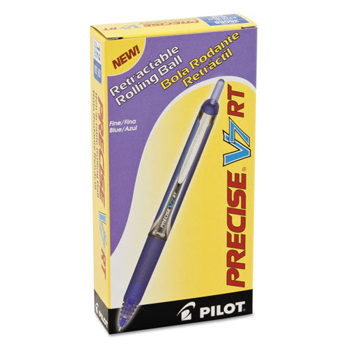 Pilot Precise V7RT Roller Ball Pen, Retractable, Fine 0.7 mm, Blue Ink, Blue Barrel 26068