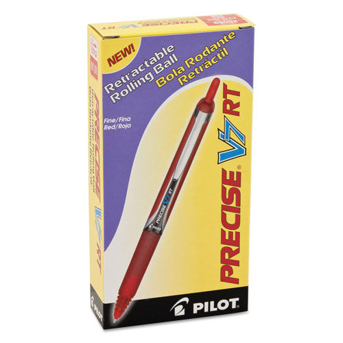 Pilot Precise V7RT Roller Ball Pen, Retractable, Fine 0.7 mm, Red Ink, Red Barrel 26069