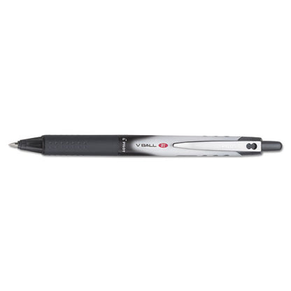 Pilot VBall RT Liquid Ink Roller Ball Pen, Retractable, Extra-Fine 0.5 mm, Black Ink, Black-White Barrel 26106