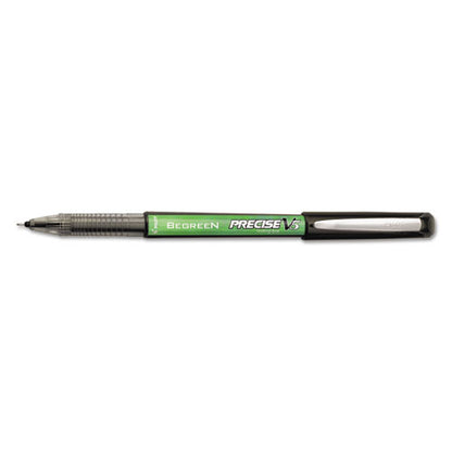 Pilot Precise V5 BeGreen Roller Ball Pen, Stick, Extra-Fine 0.5 mm, Black Ink, Black Barrel, Dozen 26300