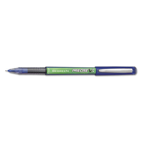 Pilot Precise V5 BeGreen Roller Ball Pen, Stick, Extra-Fine 0.5 mm, Blue Ink, Blue Barrel, Dozen 26301