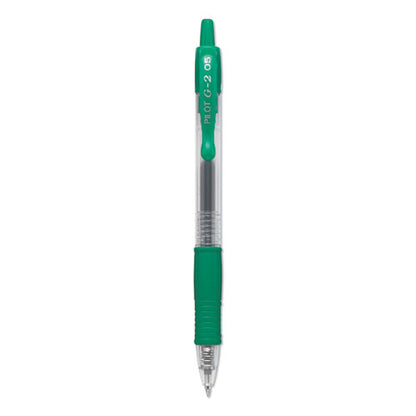 Pilot G2 Premium Gel Pen, Retractable, Extra-Fine 0.5 mm, Green Ink, Smoke Barrel, Dozen 31005