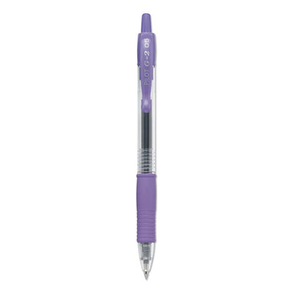 Pilot G2 Premium Gel Pen, Retractable, Extra-Fine 0.5 mm, Purple Ink, Smoke Barrel, Dozen 31006