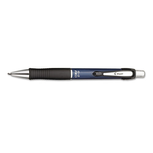 Pilot G2 Pro Gel Pen, Retractable, Fine 0.7 mm, Black Ink, Blue Barrel 31096