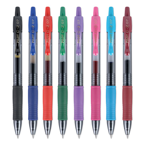 Pilot G2 Premium Gel Pen, Retractable, Fine 0.7 mm, Assorted Ink and Barrel Colors, 8-Pack 31128