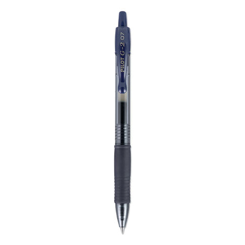 Pilot G2 Premium Gel Pen, Retractable, Fine 0.7 mm, Blue Ink, Smoke Barrel, Dozen 31187