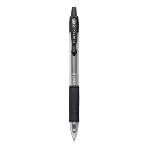 Pilot G2 Premium Gel Pen Convenience Pack, Retractable, Extra-Fine 0.38 mm, Black Ink, Clear-Black Barrel, Dozen 31277