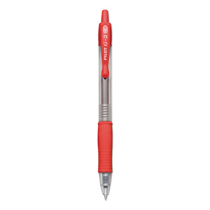 Pilot G2 Premium Gel Pen Convenience Pack, Retractable, Extra-Fine 0.38 mm, Red Ink, Clear-Red Barrel 31279
