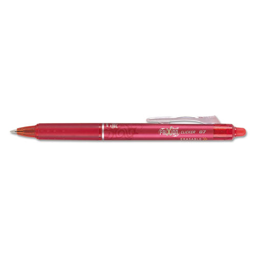 Pilot FriXion Clicker Erasable Gel Pen, Retractable, Fine 0.7 mm, Red Ink, Red Barrel 31452