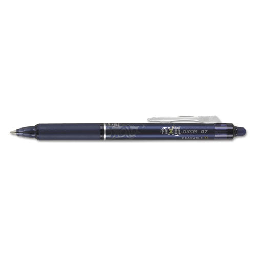 Pilot FriXion Clicker Erasable Gel Pen, Retractable, Fine 0.7 mm, Navy Ink, Navy Barrel 31457