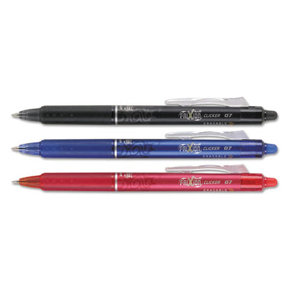Pilot FriXion Clicker Erasable Gel Pen, Retractable, Fine 0.7 mm, Three Assorted Business Ink and Barrel Colors, 3-Pack 31467