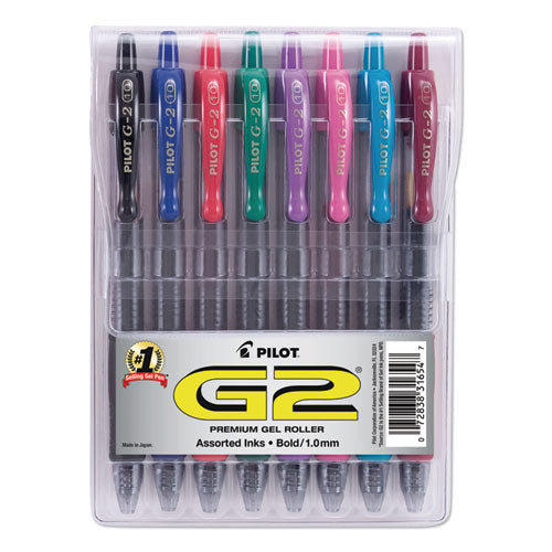Pilot G2 Premium Gel Pen Convenience Pack, Retractable, Bold 1 mm, Assorted Ink and Barrel Colors, 8-Pack 31654