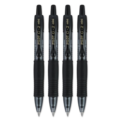 Pilot G2 Mini Gel Pen, Retractable, Fine 0.7 mm, Black Ink, Black Barrel, 4-Pack 31734