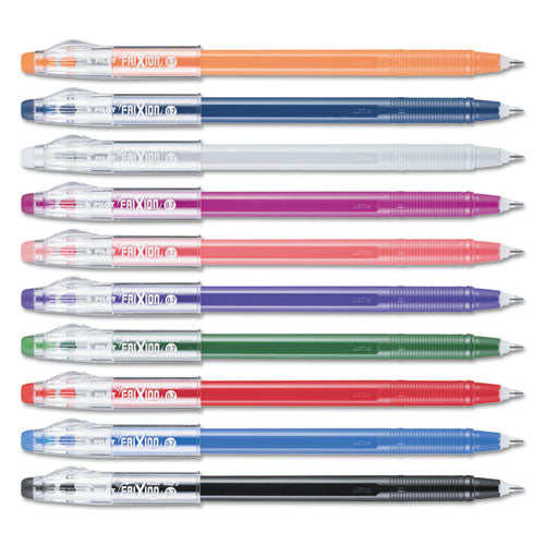 Pilot FriXion ColorSticks Erasable Gel Pen, Stick, Fine 0.7 mm, Ten Assorted Ink and Barrel Colors, 10-Pack 32454
