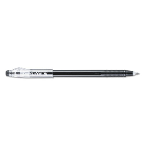 Pilot FriXion ColorSticks Erasable Gel Pen, Clipless Stick, Fine 0.7 mm, Black Ink, Black Barrel, Dozen 32465