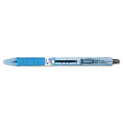Pilot B2P Bottle-2-Pen Recycled Ballpoint Pen, Retractable, Fine 0.7 mm, Black Ink, Translucent Blue Barrel, Dozen 32600