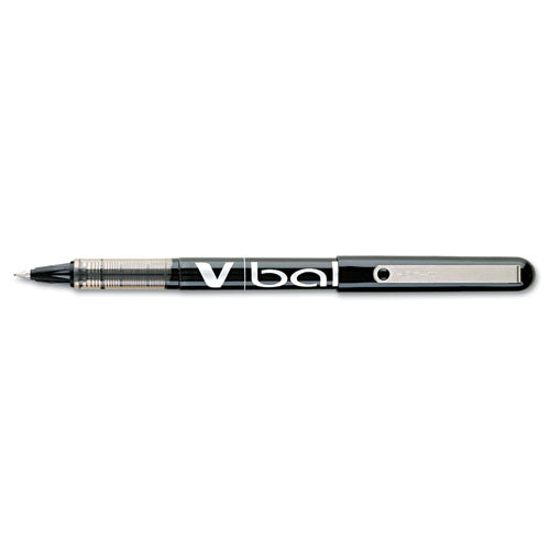 Pilot VBall Liquid Ink Roller Ball Pen, Stick, Fine 0.7 mm, Black Ink, Black Barrel, Dozen 35112