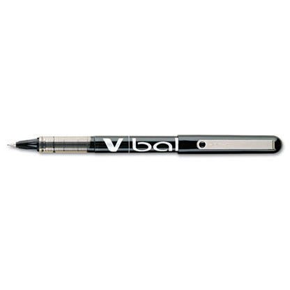 Pilot VBall Liquid Ink Roller Ball Pen, Stick, Fine 0.7 mm, Black Ink, Black Barrel, Dozen 35112