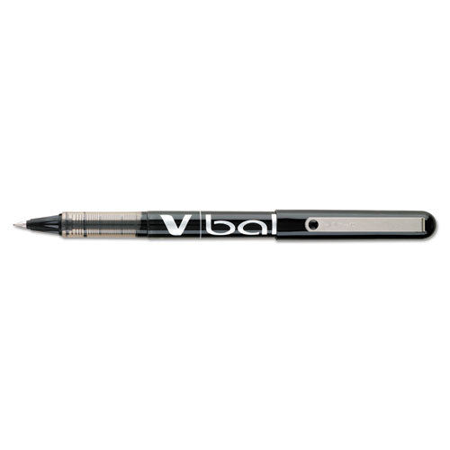 Pilot VBall Liquid Ink Roller Ball Pen, Stick, Extra-Fine 0.5 mm, Black Ink, Black Barrel, Dozen 35200