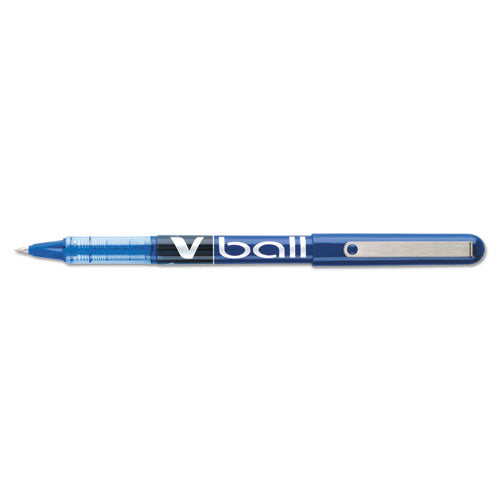 Pilot VBall Liquid Ink Roller Ball Pen, Stick, Extra-Fine 0.5 mm, Blue Ink, Blue Barrel, Dozen 35201