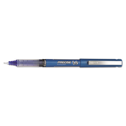 Pilot Precise V5 Roller Ball Pen, Stick, Extra-Fine 0.5 mm, Blue Ink, Blue Barrel, Dozen 35335