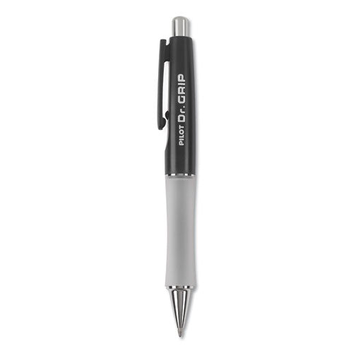 Pilot Dr. Grip Ballpoint Pen, Retractable, Medium 1 mm, Black Ink, Black Barrel 36100