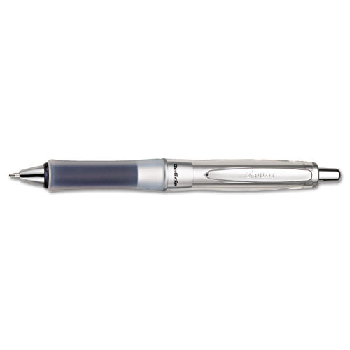 Pilot Dr. Grip Center of Gravity Ballpoint Pen, Retractable, Medium 1 mm, Black Ink, Silver-Charcoal Grip Barrel 36180