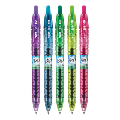 Pilot B2P Bottle-2-Pen Recycled Gel Pen, Retractable, Fine 0.7 mm, Assorted Ink and Barrel Colors, 5-Pack 36621