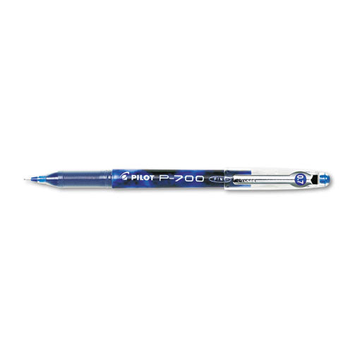 Pilot Precise P-700 Gel Pen, Stick, Fine 0.7 mm, Blue Ink, Blue Barrel, Dozen 38611