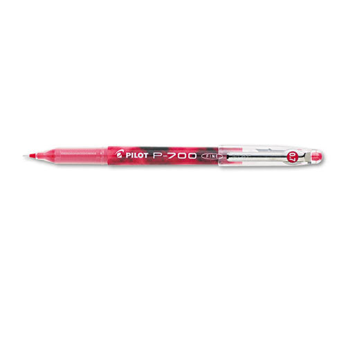 Pilot Precise P-700 Gel Pen, Stick, Fine 0.7 mm, Red Ink, Red Barrel, Dozen 38612