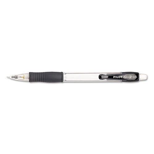 Pilot G2 Mechanical Pencil, 0.5 mm, HB (#2.5), Black Lead, Clear-Black Accents Barrel, Dozen 51014