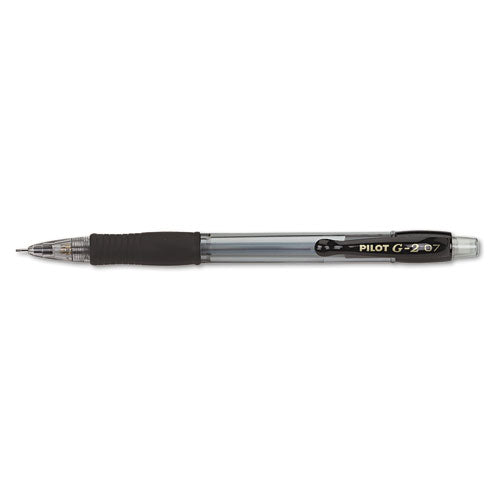 Pilot G2 Mechanical Pencil, 0.7 mm, HB (#2.5), Black Lead, Clear-Black Accents Barrel, Dozen 51015