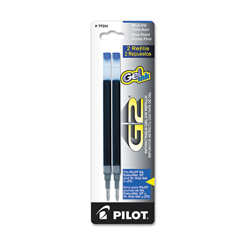 Pilot Refill for Pilot B2P, Dr Grip, G2, G6, MR Metropolitan, Precise BeGreen and Q7 Gel Pens, Fine Tip, Blue Ink, 2-Pack 77241