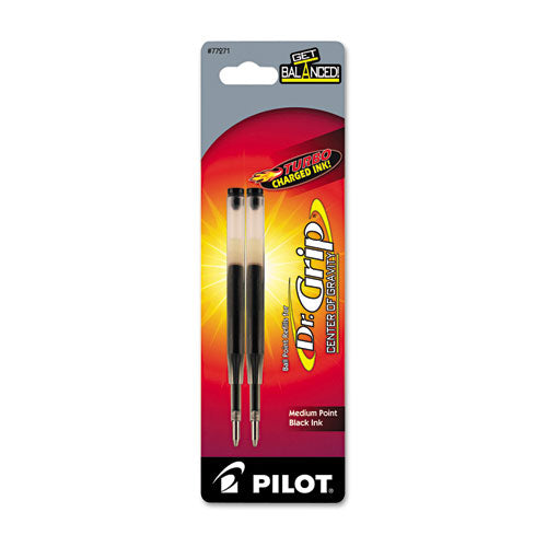 Pilot Refill for Pilot Dr. Grip Center of Gravity Ballpoint Pens, Medium Conical Tip, Black Ink, 2-Pack 77271