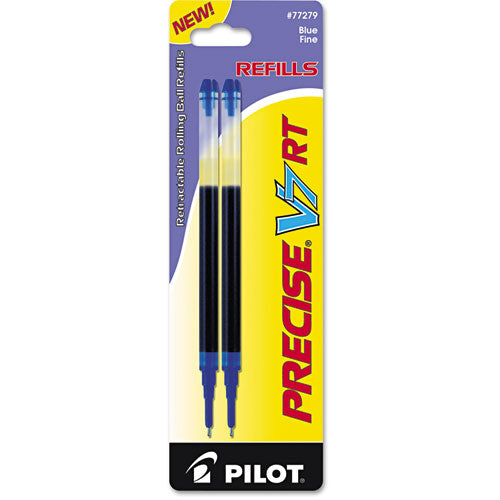 Pilot Refill for Pilot Precise V7 RT Rolling Ball, Fine Conical Tip, Blue Ink, 2-Pack 77279