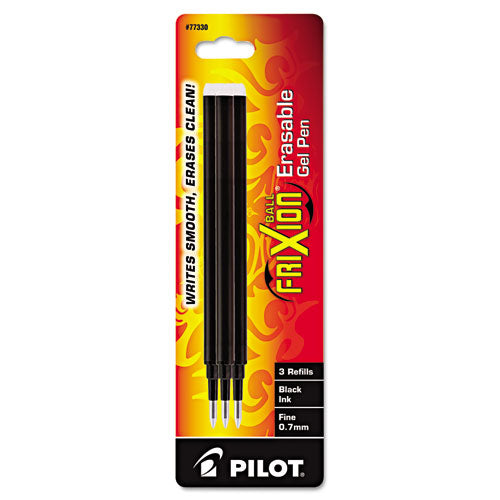 Pilot Refill for Pilot FriXion Erasable, FriXion Ball, FriXion Clicker and FriXion LX Gel Ink Pens, Fine Tip, Black Ink, 3-Pack 77330