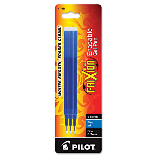 Pilot Refill for Pilot FriXion Erasable, FriXion Ball, FriXion Clicker and FriXion LX Gel Ink Pens, Fine Tip, Blue Ink, 3-Pack 77331