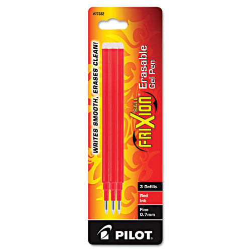 Pilot Refill for Pilot FriXion Erasable, FriXion Ball, FriXion Clicker and FriXion LX Gel Ink Pens, Fine Tip, Red Ink, 3-Pack 77332