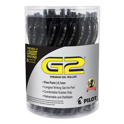 Pilot G2 Premium Gel Pen Convenience Pack, Retractable, Fine 0.7 mm, Black Ink, Black Barrel, 36-Pack 84065