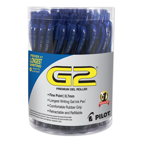 Pilot G2 Premium Gel Pen Convenience Pack, Retractable, Fine 0.7 mm, Blue Ink, Blue Barrel, 36-Pack 84066