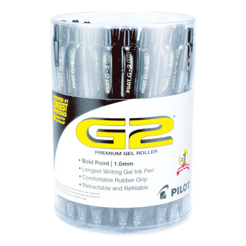 Pilot G2 Premium Gel Pen Convenience Pack, Retractable, Bold 1 mm, Black Ink, Smoke Barrel, 36-Pack PIL84095