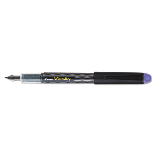 Pilot Varsity Fountain Pen, Medium 1 mm, Purple Ink, Gray Pattern Wrap 90008