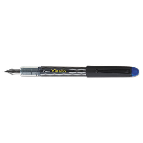 Pilot Varsity Fountain Pen, Medium 1 mm, Blue Ink, Gray Pattern Wrap 90011