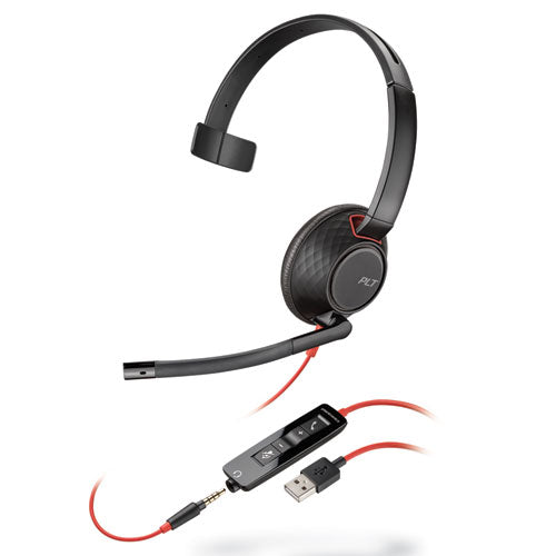 Poly Blackwire 5210, Monaural, Over The Head USB Headset 207577-01