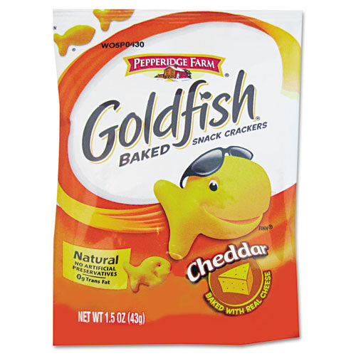 Pepperidge Farm Goldfish Crackers, Cheddar, Single-Serve Snack, 1.5oz Bag, 72-Carton CAM13539